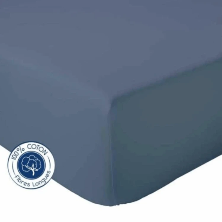 Drap Housse Uni bonnet 30 cm 100% Coton