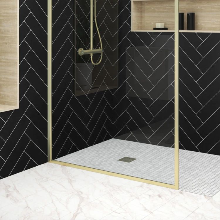 Paroi de douche à l'italienne fixe en verre trempé