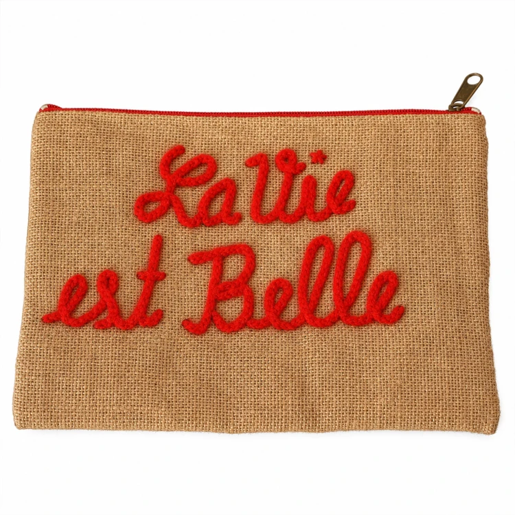 Pochette Jute "La Vie est Belle"