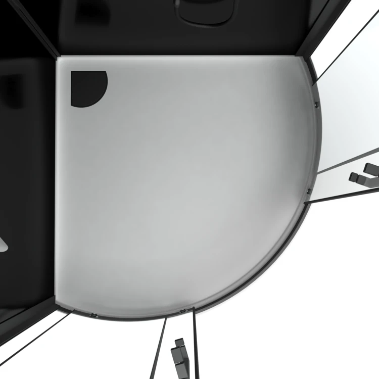 Cabine de douche hydromassante 1/4 de cercle  portes coulissantes et panneau de contrôle