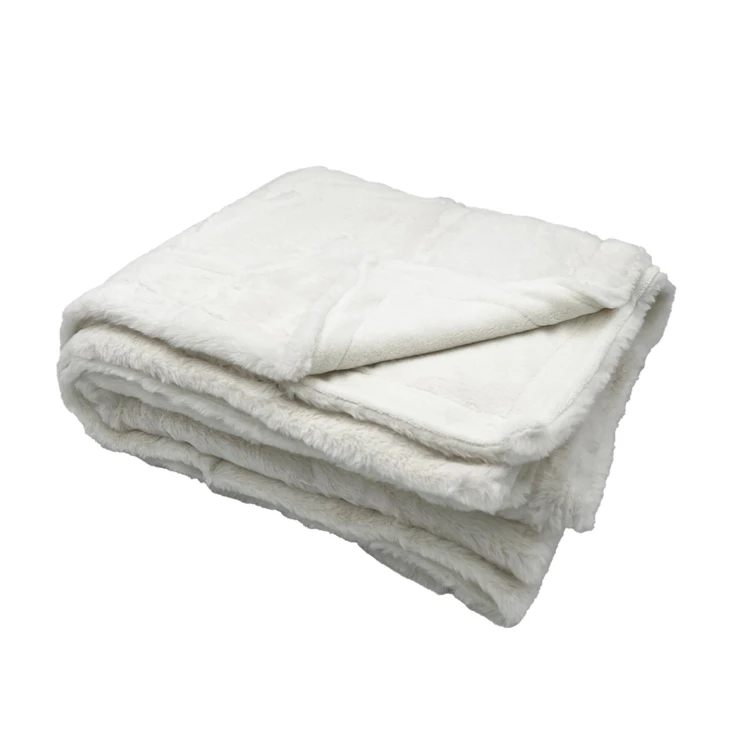 Plaid Double Face Imitation Fourrure et Polaire