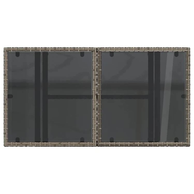 Table basse de jardin relevable avec plateau en verre