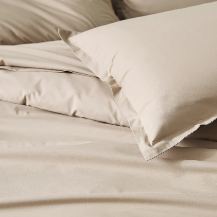 Taie de traversin percale de coton piquée unie