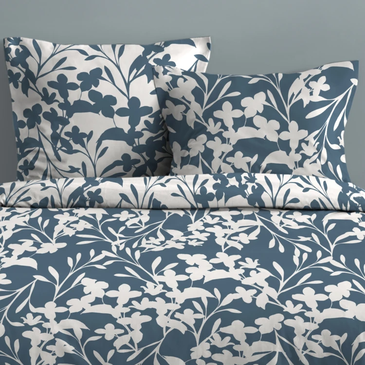 Parure de lit 3 pièces en coton imprimé floral housse + taies
