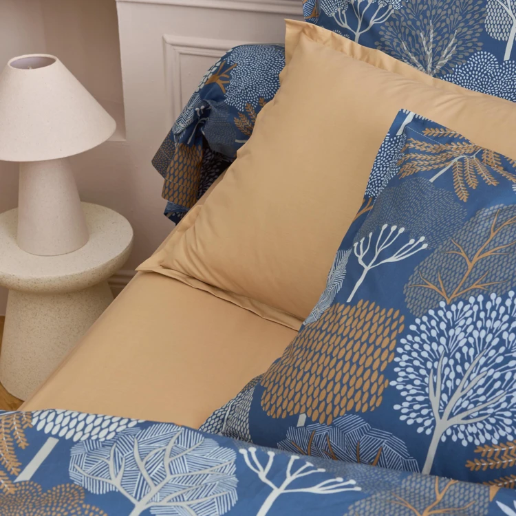 Taie d'oreiller à motif forêt 100% percale de coton 80 fils/cm²