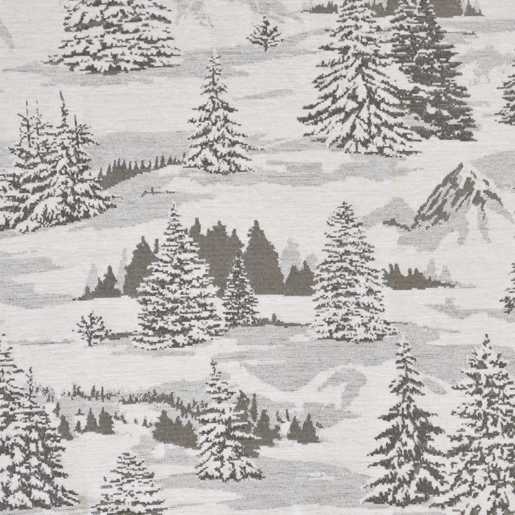 Tissu d'ameublement Jacquard Sapins Enneigés