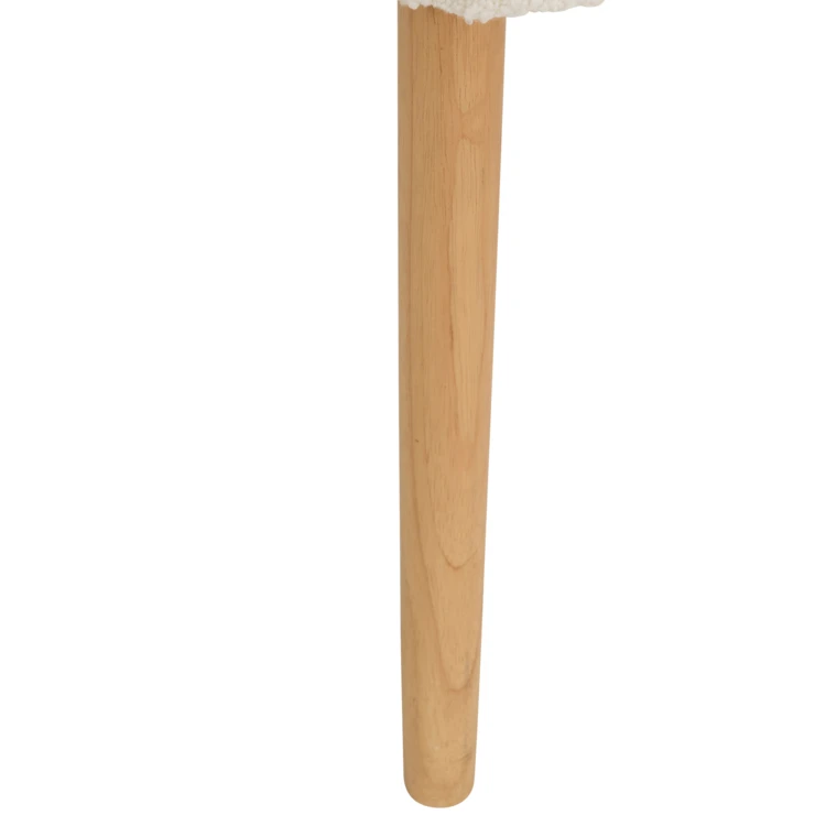 Chaise bouclette en bois massif avec dossier rembourré