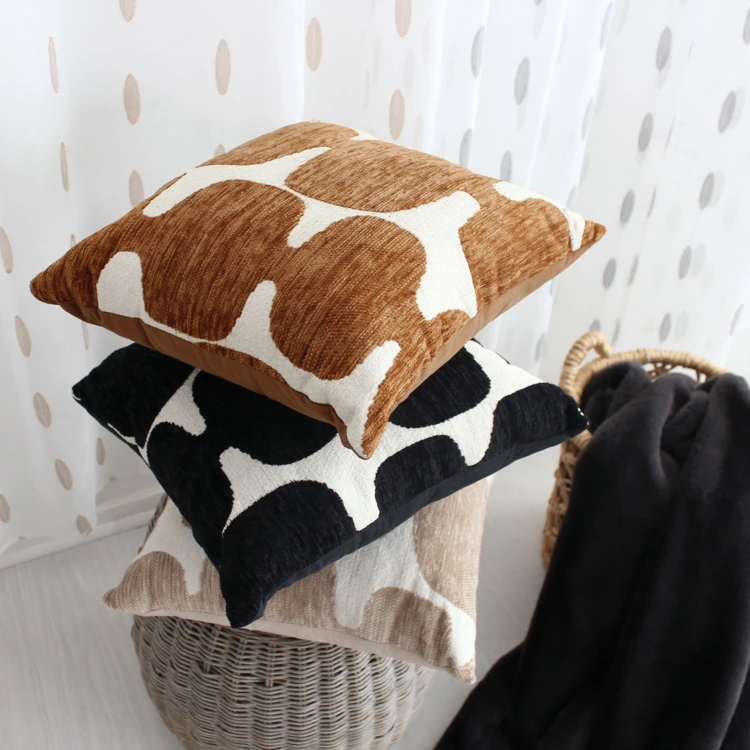 Coussin décoratif déhoussable jacquard motif moderne