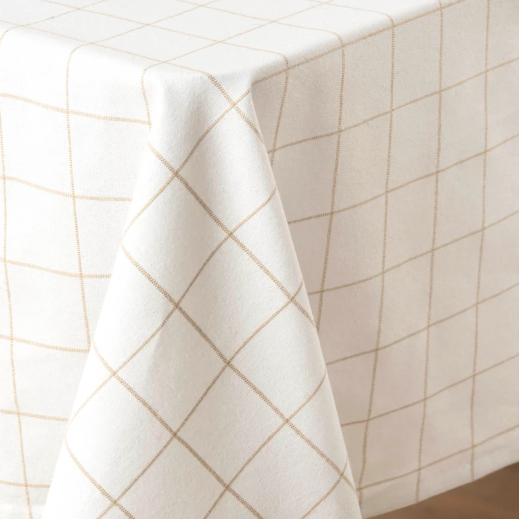 Mantel rectangular de cuadros de polialgodón