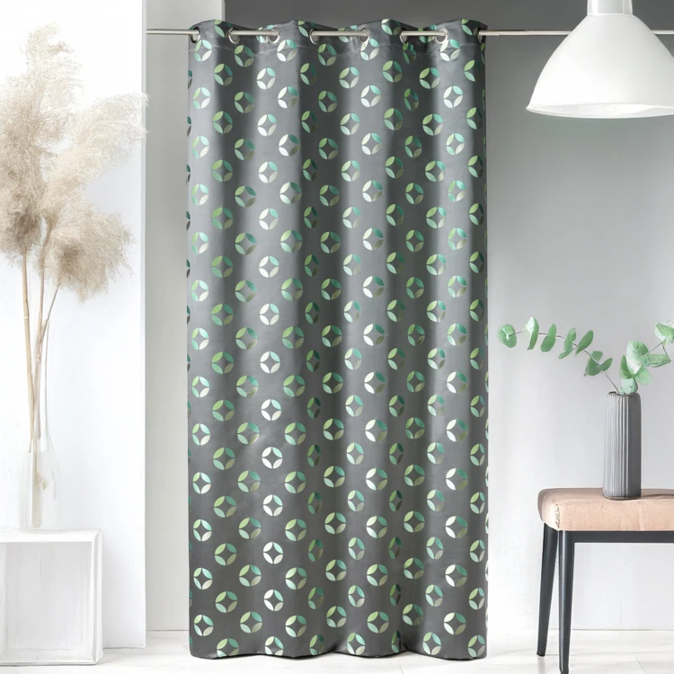 Rideau en jacquard à imprimés "rosace"