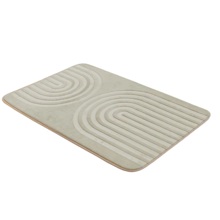 Tapis de bain antidérapant en microfibre à relief graphique