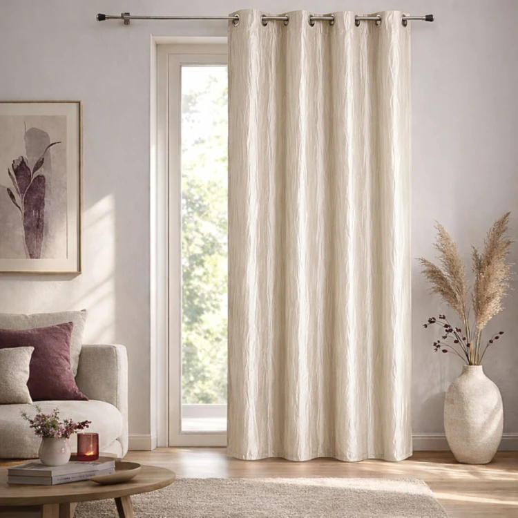 Rideau d'Ameublement en Taffetas Froissé