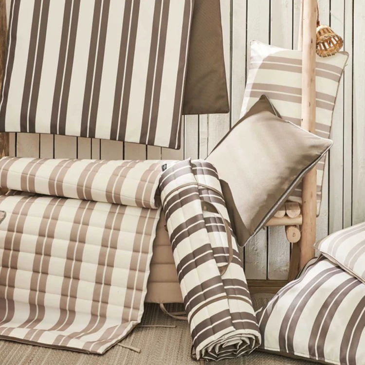 Pouf extérieur XXL à rayures