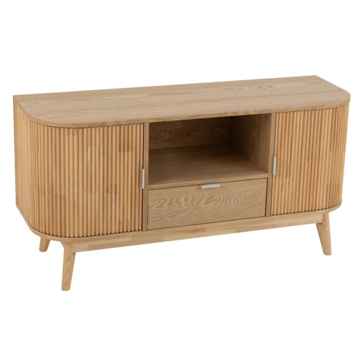 Mueble de almacenamiento redondeado de madera