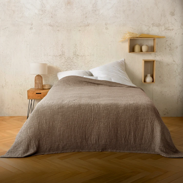 Plaid en coton nid d’abeille