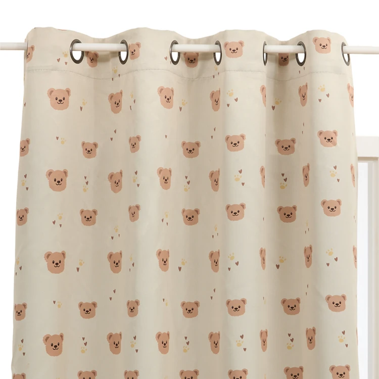 Rideau occultant enfant à œillets motif ourson