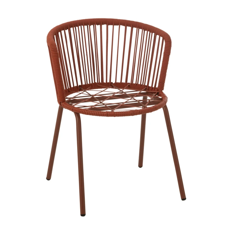 Design-Gartenstuhl aus Stahl und Kordel