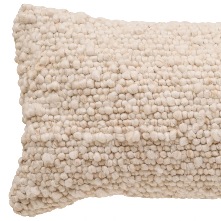 Cojín rectangular efecto lana desenfundable