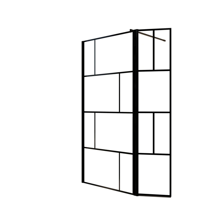 Paroi de douche sérigraphiée avec volet pivotant en verre trempé anticalcaire