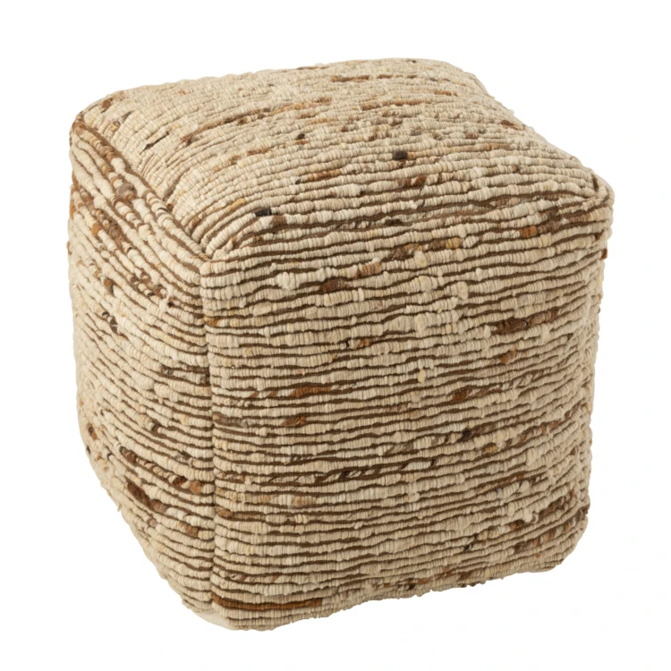 Pouf tissé en laine