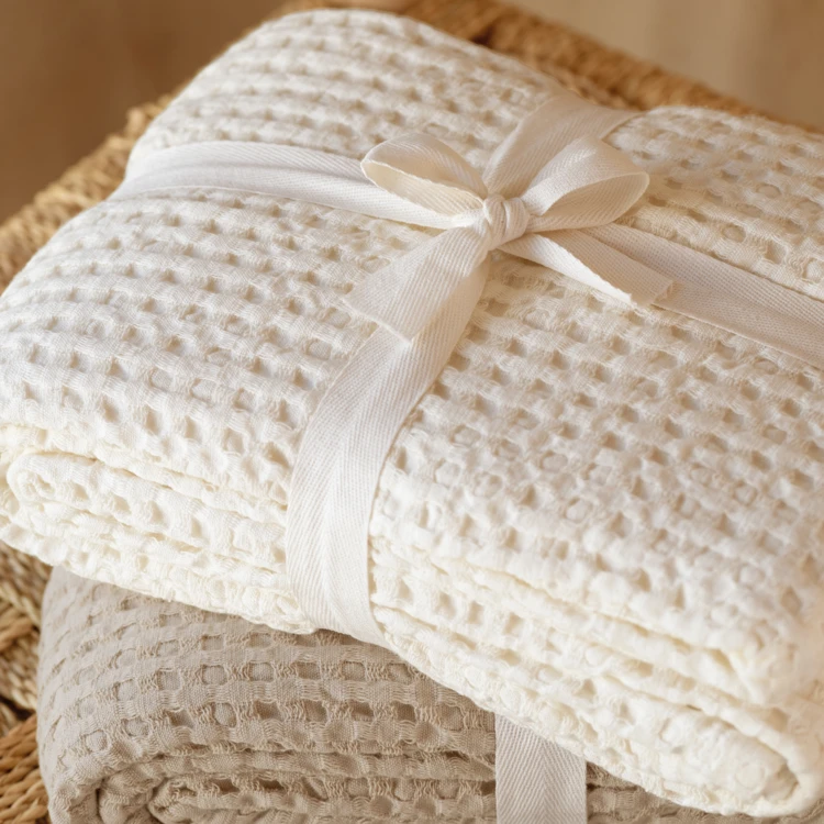 Plaid en coton gaufré