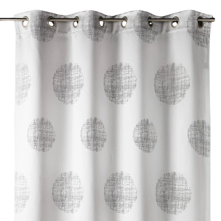 Rideau jacquard imprimé rond chiné