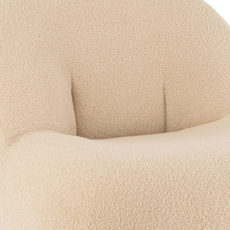 Fauteuil moelleux velours effet bouclette
