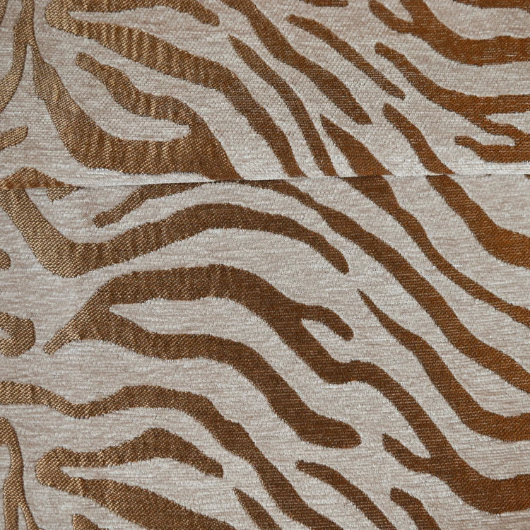 Tissu jacquard chenille motif zèbre