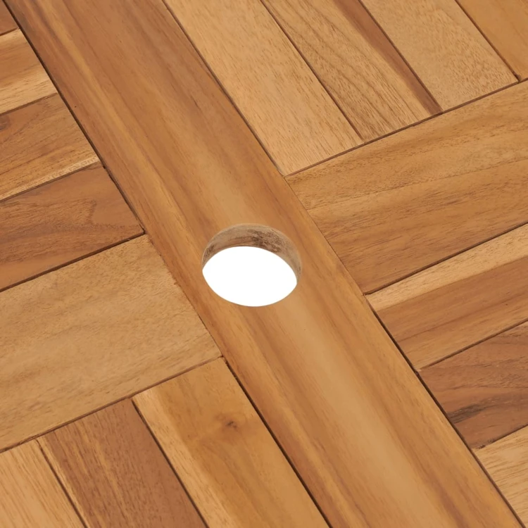 Table extérieur ronde pliante en bois
