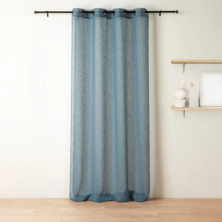 Voilage à oeillets tamisant à fil flammé