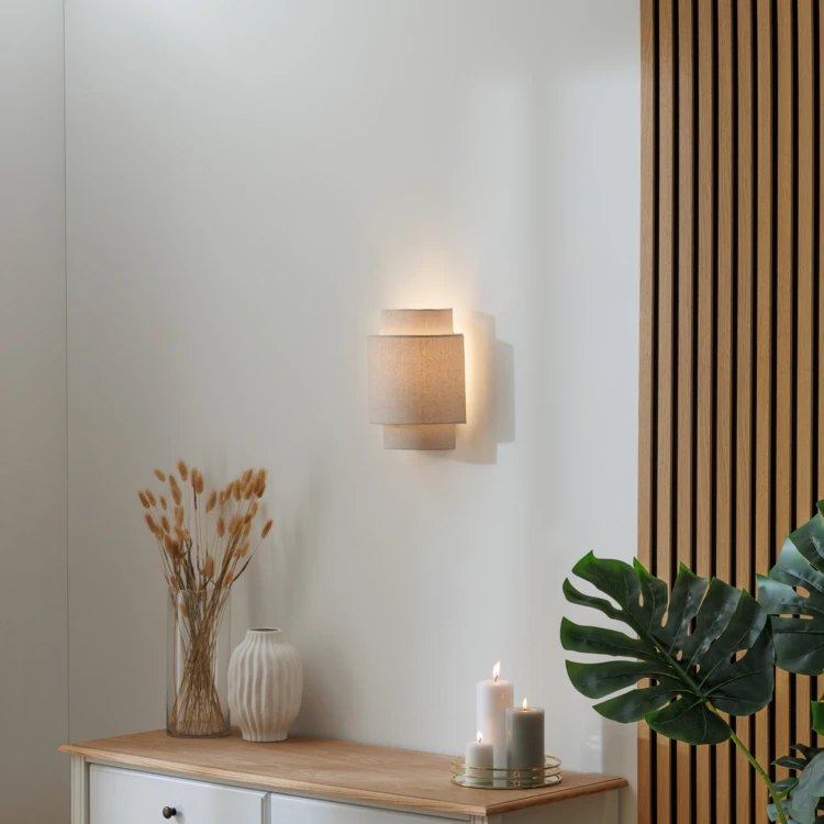 Applique murale en lin avec structure acier