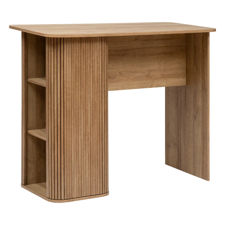 Table bar aspect bois avec rangements intégrés