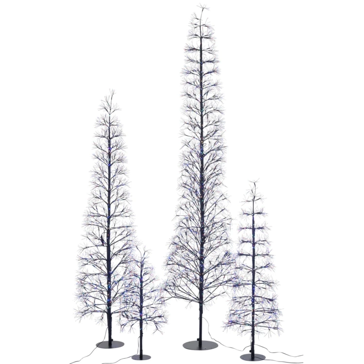 ARBRE LED LUMIÈRES MULTICOLORES FER NOIR EXTRA LARGE