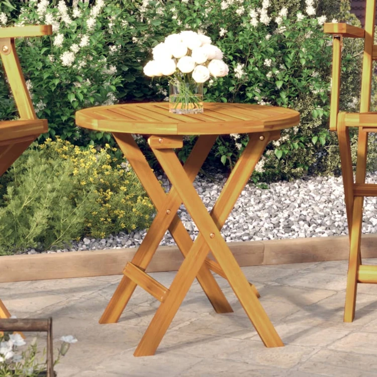Table de bistro pliante ronde en bois
