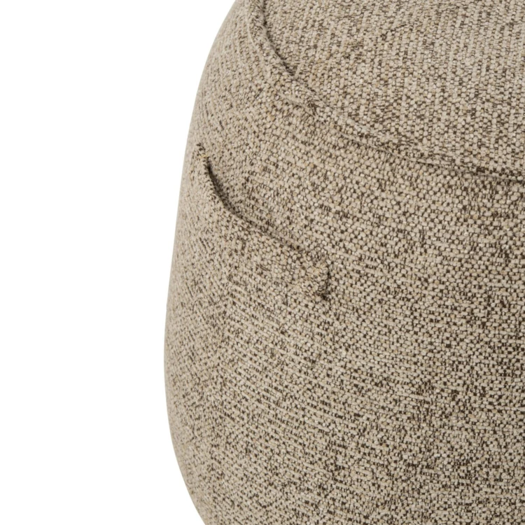 POUF ALEX CONTREPLAQUÉ/TISSU MARRON/ÉCRU