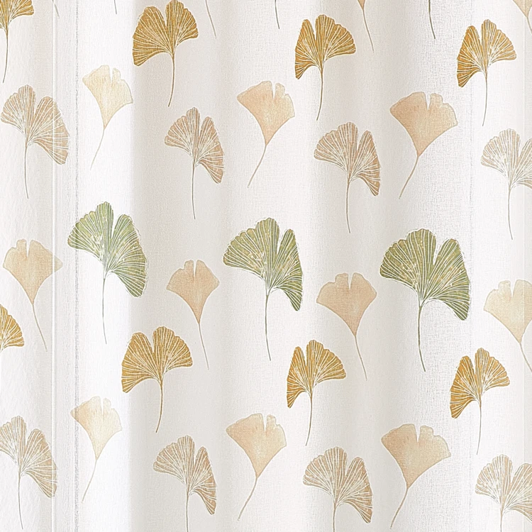 Leichter Vorhang mit Ginkgo-Muster