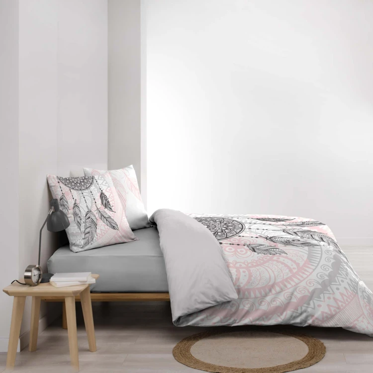 Parure de lit 3 pièces coton motif attrape-rêves housse + taies