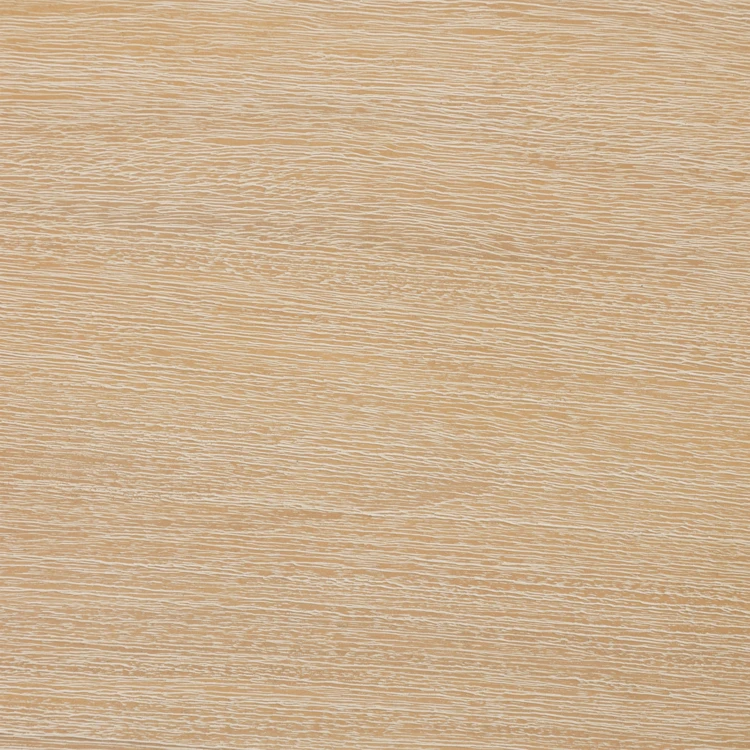 Mesa de centro de aspecto madera con tapa ovalada