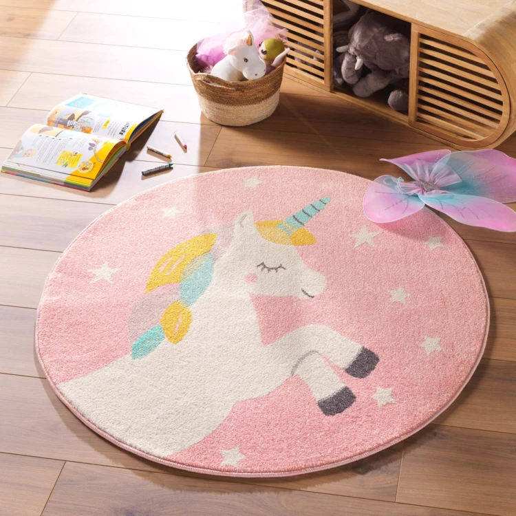 alfombra redonda de unicornio