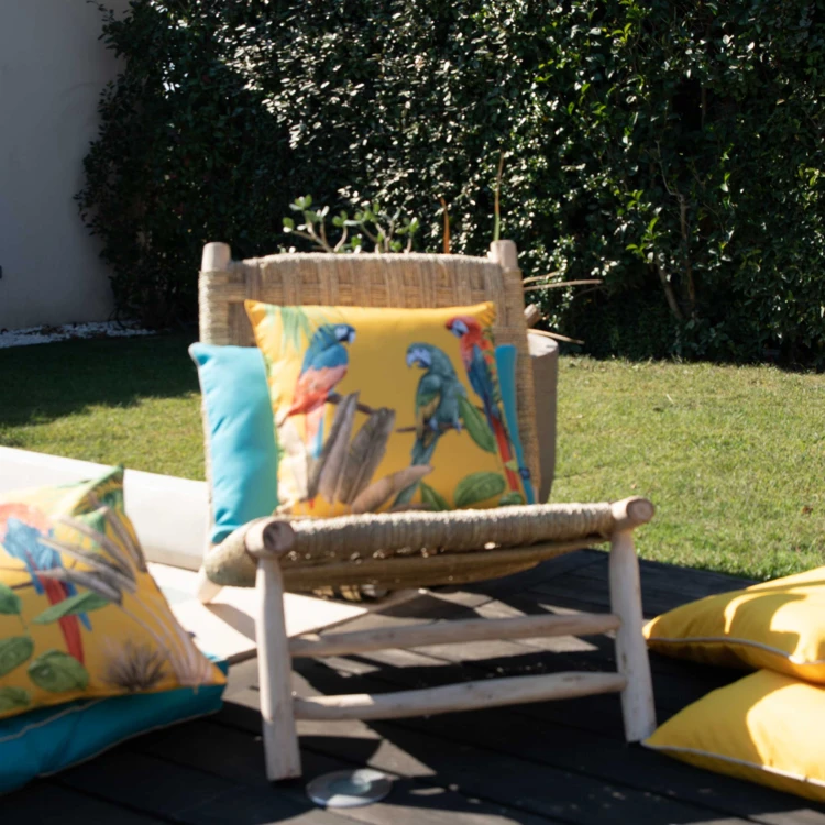 Outdoor-Kissen mit Papageien-Print