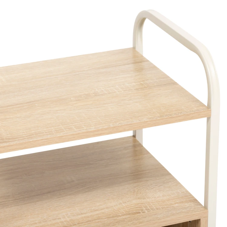Table de chevet avec tablette et niche en bois