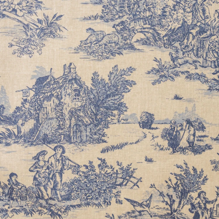 Nappe toile de Jouy rectangulaire plastifiée