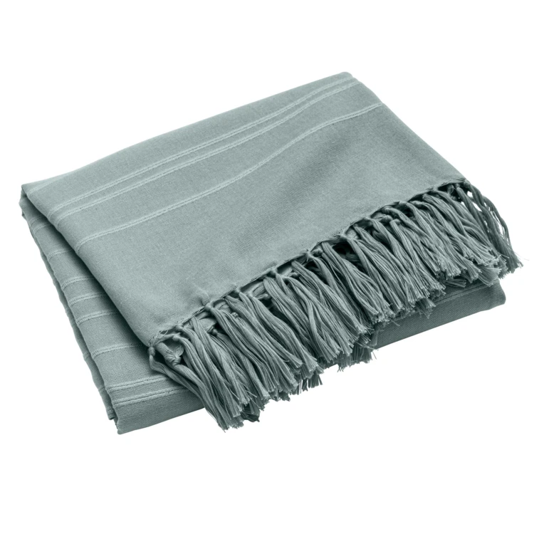 Plaid coton à franges grand format