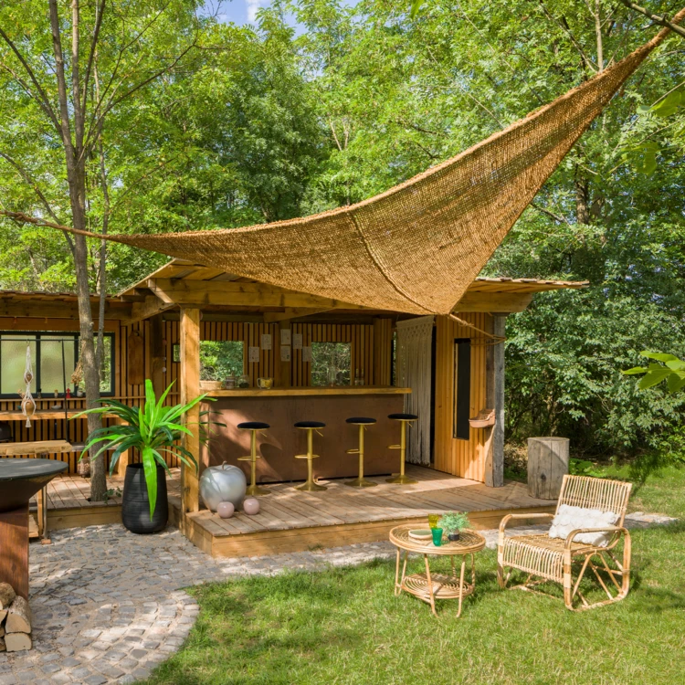 Ombrière triangulaire fibre de coco