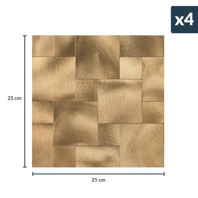 Crédence adhésive murale 3D effet tressé 4 pièces