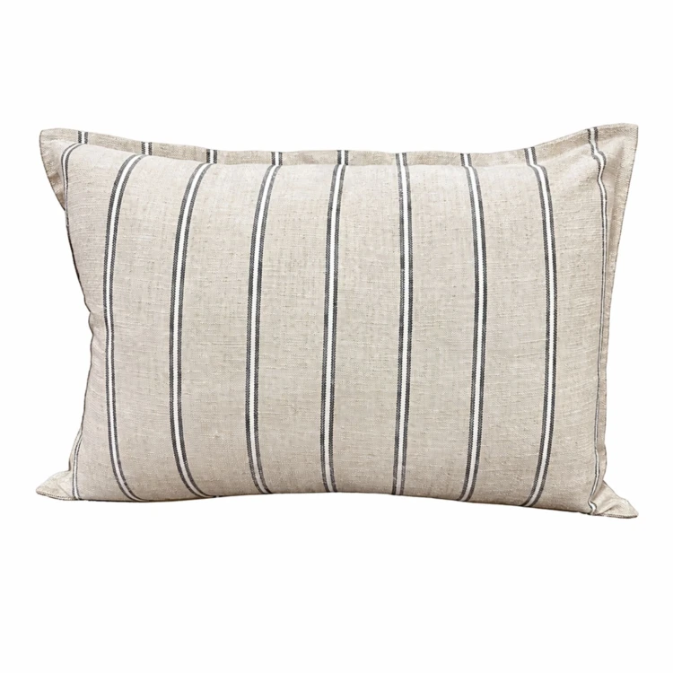 Housse de coussin 100% coton rayures rustiques LOURMARIN