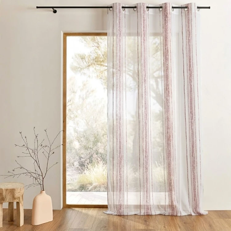 Voilage en jacquard à fines rayures verticales