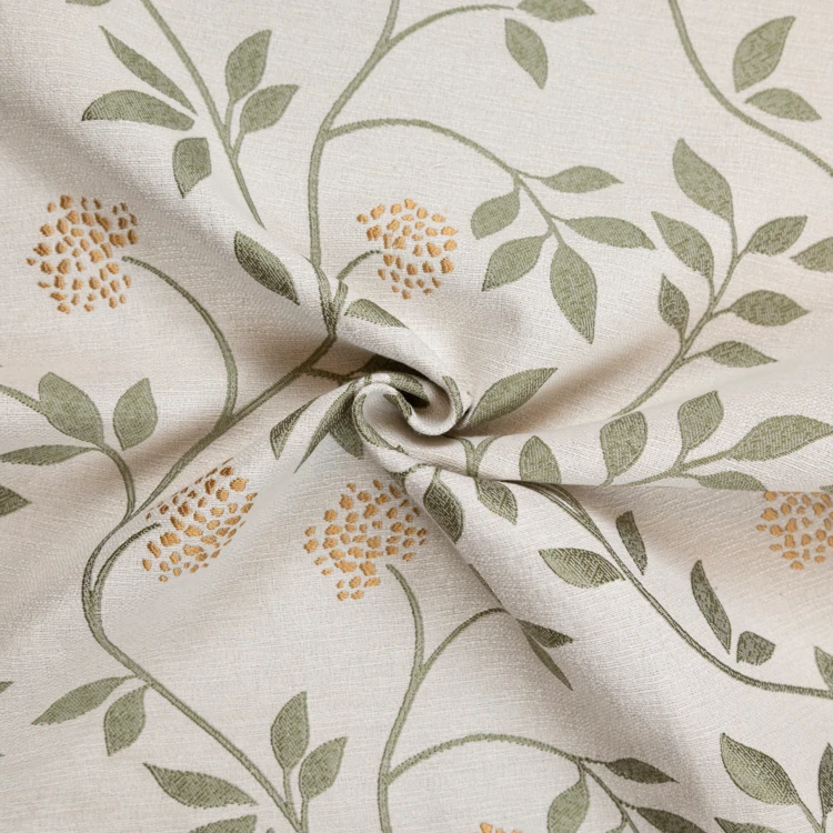Rideau jacquard polycoton motifs végétaux