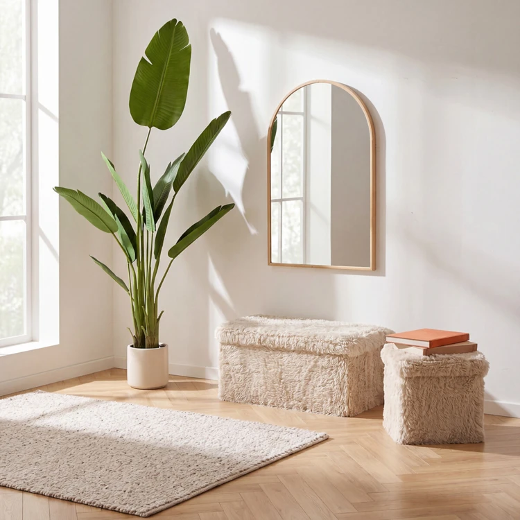 Pouf coffre pliable avec rangement
