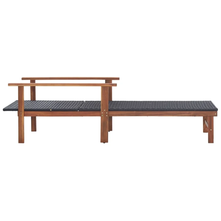 Chaise longue de jardin en bois résine tressée